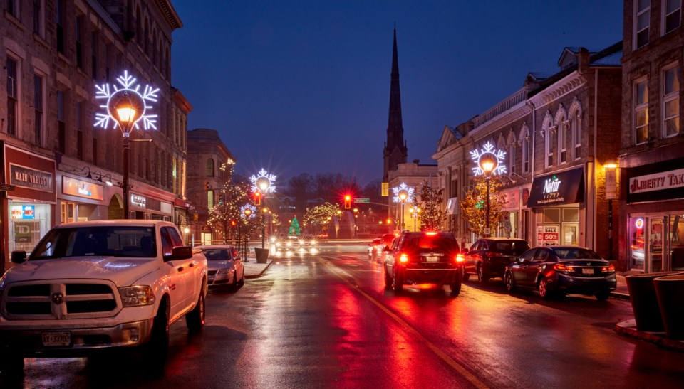 Night view of a road, evoking driving and emergency-services duty