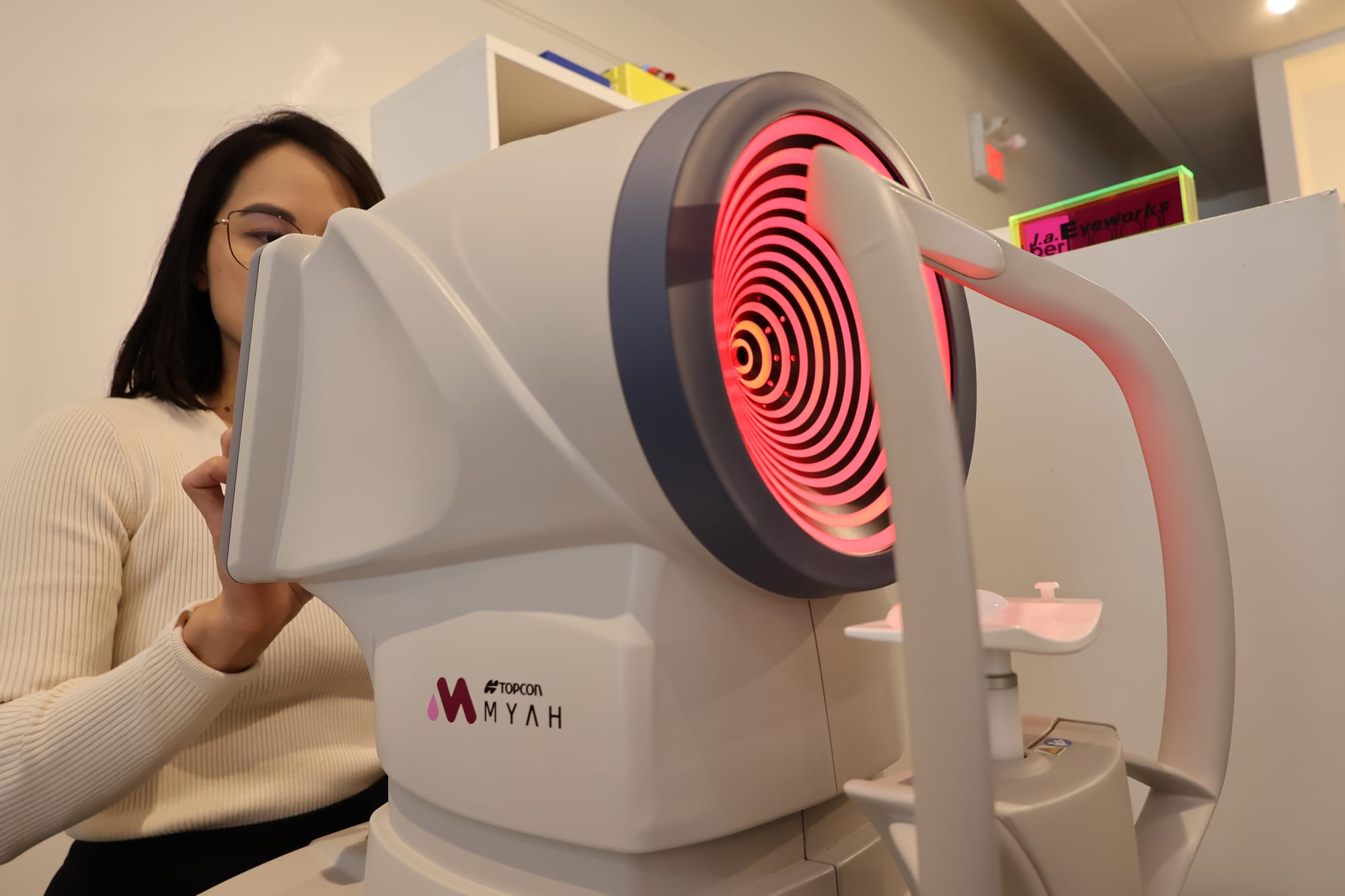 TOPCON MYAH dry eye diagnostic device at Boardwalk Eye Care in Cambridge